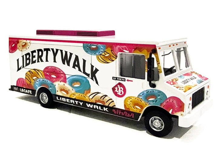 Food Truck "The LB Cafe Truck - Liberty Walk" White with Graphics 1/64 Diecast Model by American Diorama image 2