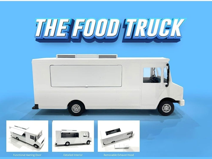Food Truck Plain White with Graphics 1/64 Diecast Model by American Diorama image 2