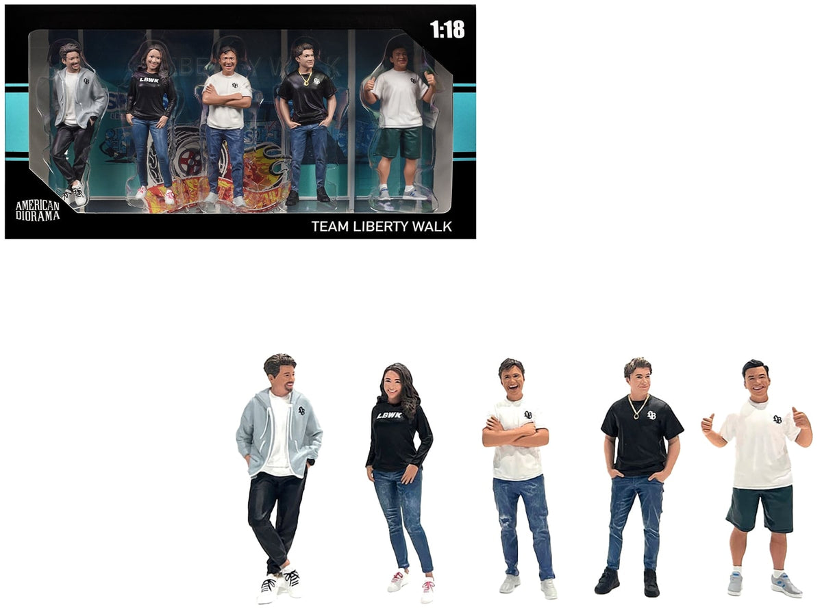 "Team Liberty Walk" 5 piece Figure Set for 1/18 Scale Models by American Diorama image 3