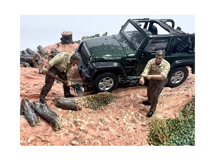 "4X4 Mechanics" 2 Piece Diecast Figure Set 2 for 1/43 Scale Models by American Diorama image 2