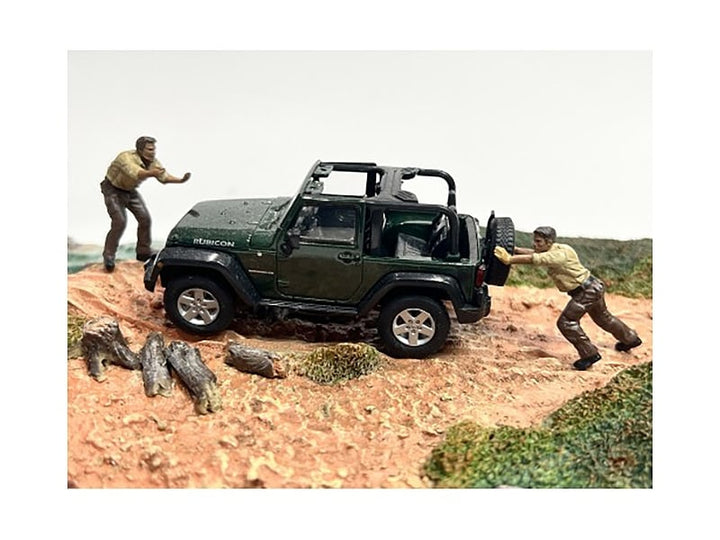 "4X4 Mechanics" 2 Piece Diecast Figure Set 3 for 1/43 Scale Models by American Diorama image 2