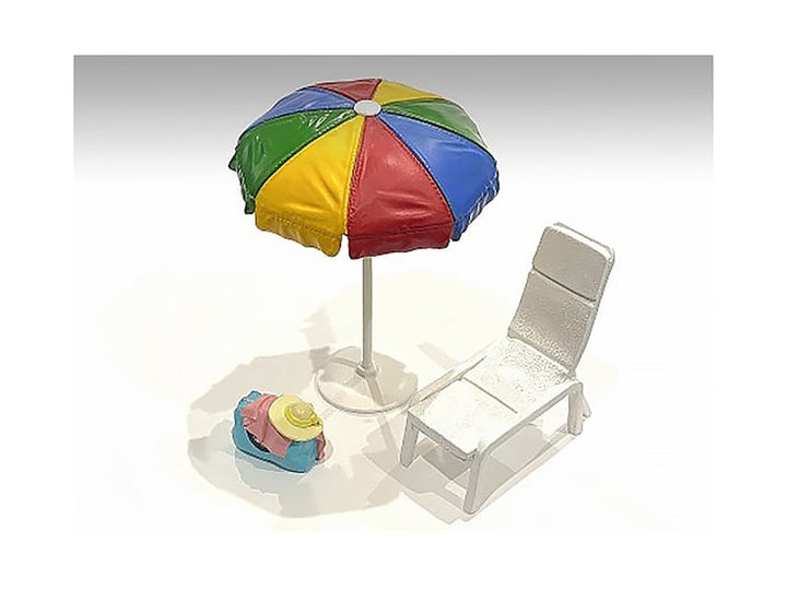 "Beach Girls" Accessories (Beach Chair and Beach Umbrella and Duffle Bag) for 1/18 Scale Models by American Diorama image 2