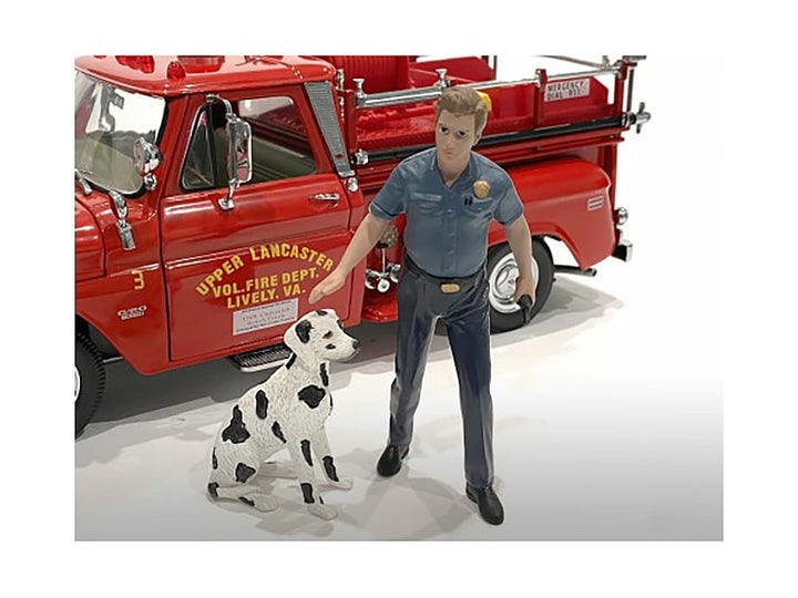 "Firefighters" Fire Dog Training Figures (Trainer and Dog) for 1/24 Scale Models by American Diorama image 2