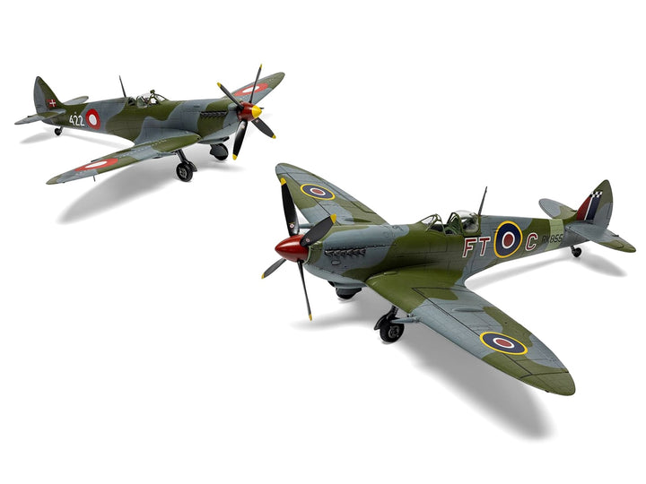 Level 2 Model Kit Supermarine Spitfire Mk.IXe Fighter Aircraft with 3 Scheme Options 1/48 Plastic Model Kit by Airfix image 2