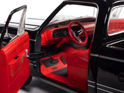 1979 Dodge Adventurer Sweptline Pickup Truck Black with Red Interior "American Muscle" Series 1/18 Diecast Model Car by Auto World image 3