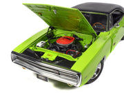 1970 Dodge Charger R/T "Muscle Car & Corvette Nationals" (MCACN) Sublime Green with Black Stripes and Black Vinyl Top "American Muscle" Series 1/18 Diecast Model Car by Auto World image 3
