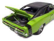 1970 Dodge Charger R/T "Muscle Car & Corvette Nationals" (MCACN) Sublime Green with Black Stripes and Black Vinyl Top "American Muscle" Series 1/18 Diecast Model Car by Auto World image 5