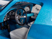 1967 Chevrolet Corvette Stingray Light Blue Metallic with White Hood Stripe "American Muscle" Series 1/18 Diecast Model Car by Auto World image 3