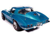 1967 Chevrolet Corvette Stingray Light Blue Metallic with White Hood Stripe "American Muscle" Series 1/18 Diecast Model Car by Auto World image 5