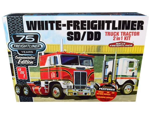 AMT 1:25 White Freightliner truck model kit example; club selection varies.