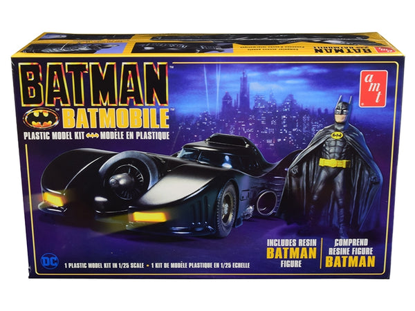 Skill 2 Model Kit Batmobile with Resin Batman Figurine "Batman" (1989) 1/25 Scale Model by AMT