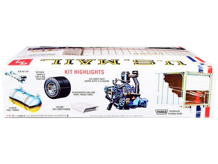 Skill 3 Model Kit Ford C900 Truck Tractor with Trailer "U.S. Mail" 1/25 Scale Model by AMT image 2