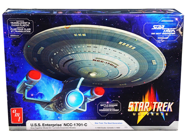 Skill 2 Model Kit U.S.S. Enterprise NCC-1701-C Space Ship "Star Trek: The Next Generation" (1987) TV Series 1/1400 Scale Model by AMT image 3