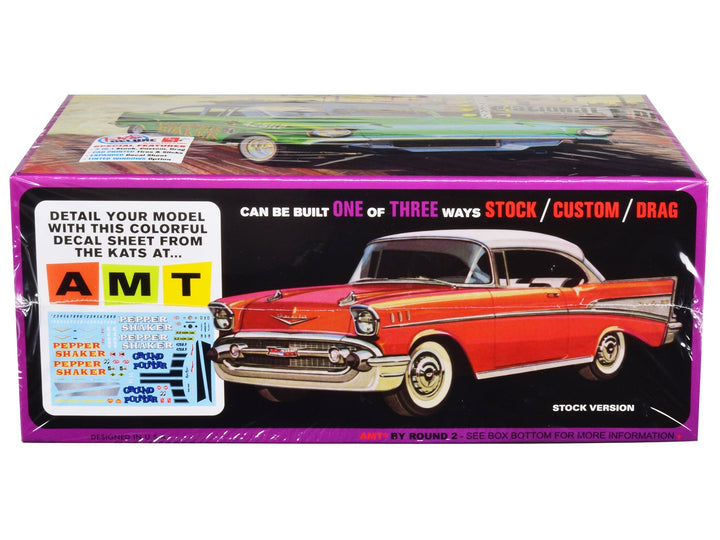 Skill 2 Model Kit 1957 Chevrolet Bel Air "Pepper Shaker" 3 in 1 Kit 1/25 Scale Model by AMT image 2
