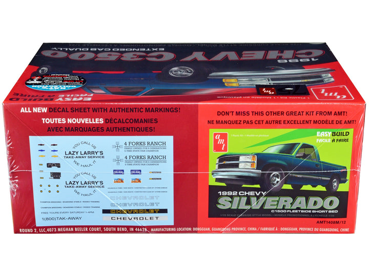 Skill 2 Model Kit 1996 Chevrolet C3500 Extended Cab Dually Pickup Truck "Easy Build" 1/25 Scale Model by AMT image 2