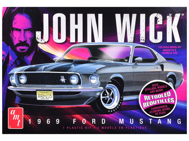 Skill 2 Model Kit 1969 Ford Mustang "John Wick" (2014) Movie 1/25 Plastic Model by AMT