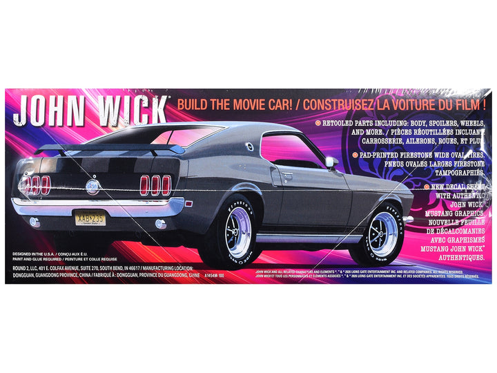 Skill 2 Model Kit 1969 Ford Mustang "John Wick" (2014) Movie 1/25 Plastic Model by AMT image 2