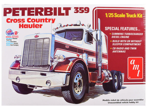 Skill 3 Model Kit Peterbilt 359 "Cross Country Hauler" 1/25 Scale Model by AMT image 3