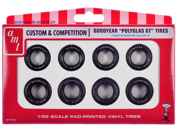AMT Goodyear Polyglas GT eight-tire accessory set for 1:25 models, AMTPP038