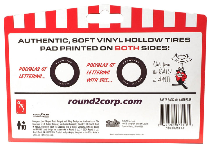 Model Kit "Goodyear Polyglas GT" Tires Set of 8 Pieces for 1/25 Scale Models by AMT image 2