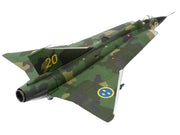 Saab J35J Draken Fighter Aircraft "Splinter Camouflage Scheme F 18 Sodertorn Wing" (1972) Swedish Air Force 1/72 Diecast Model Airplane by Aviation 72 image 3