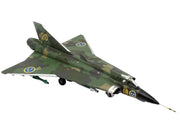 Saab J35J Draken Fighter Aircraft "Splinter Camouflage Scheme F 18 Sodertorn Wing" (1972) Swedish Air Force 1/72 Diecast Model Airplane by Aviation 72 image 4