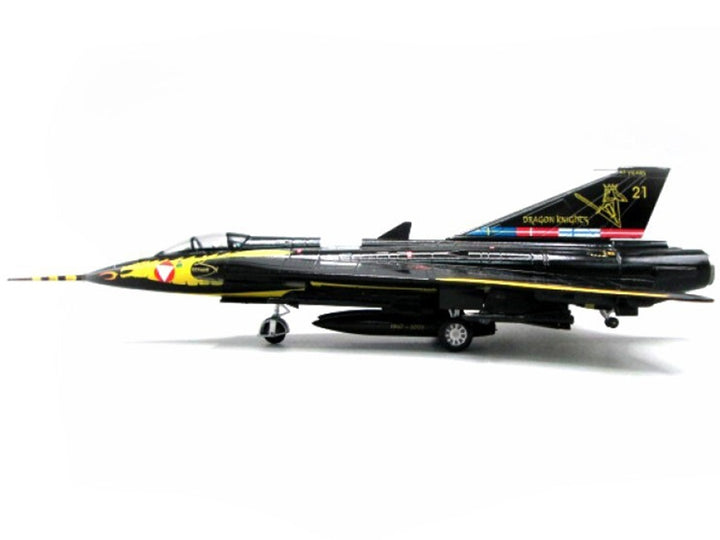 Saab Draken Fighter Aircraft "21 Draken 45th Anniversary Dragon Knights Retirement Livery" (2005) Austrian Air Force 1/72 Diecast Model Airplane by Aviation 72 image 2