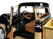 1957 Chevrolet 3100 Stepside Pickup Truck Black and Tan with Graphics "Leinenkugle's Beer The Pride of Chippewa Falls" 1/18 Diecast Model by Auto World image 4