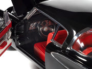 1957 Studebaker Golden Hawk Midnight Black with Red Interior 1/18 Diecast Model by Auto World image 4