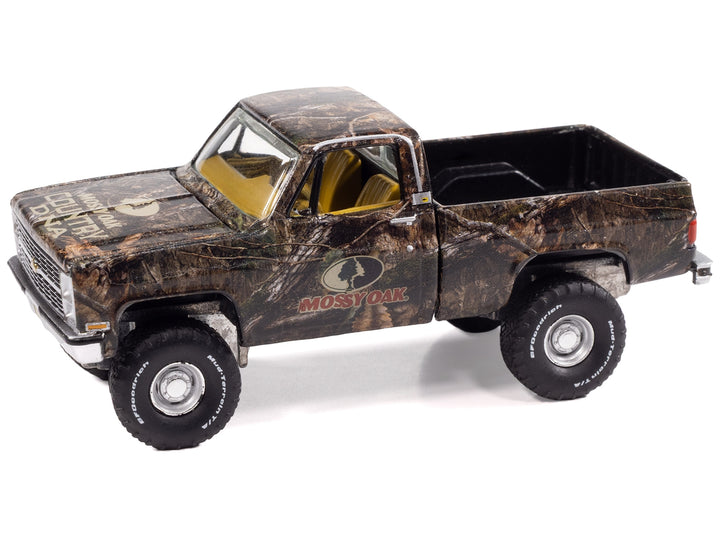 1983 Chevrolet Silverado Pickup Truck "Mossy Oak" Camouflage Livery "Big Country Collectibles" 2025 Series 1/64 Diecast Model Car by Auto World image 2