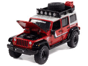 2018 Jeep Wrangler JK Unlimited Sport "Firestone Field Agent" Red with Graphics and Gray Top with Roof Rack "Big Country Collectibles" 2025 Series 1/64 Diecast Model Car by Auto World image 3