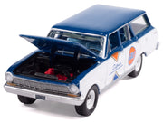 1963 Chevrolet II Nova 400 Wagon "Gulf" Blue and White with Blue Interior "Big Country Collectibles" 2025 Series 1/64 Diecast Model Car by Auto World image 3
