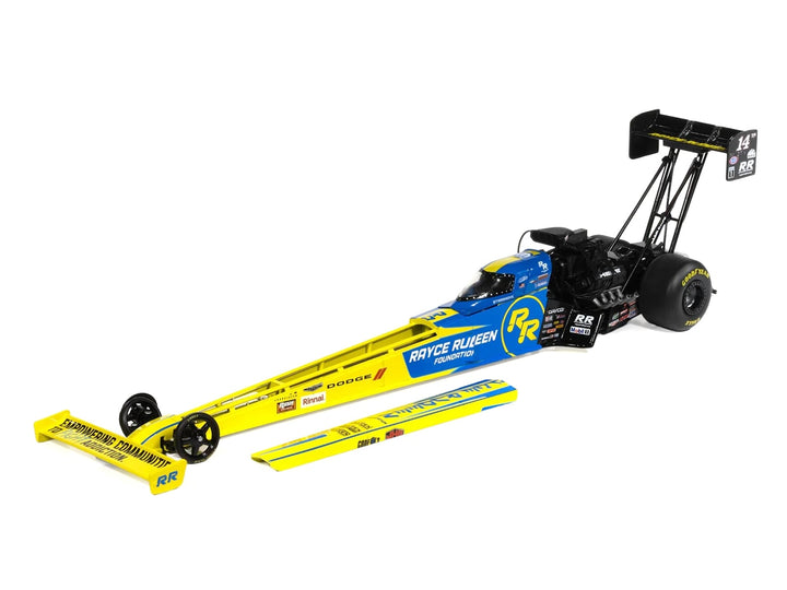 NHRA TFD (Top Fuel Dragster) #14TF Tony Stewart "Rayce Rudeen Foundation" Blue and Yellow (2025) 1/24 Diecast Model by Auto World image 2