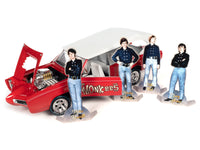Monkeemobile Red with White Top and Interior "The Monkees" with Four Monkees Figure Cutouts "Silver Screen Machines" Series 1/18 Diecast Model Car by Auto World image 2