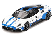 Maserati MC20 #2 White with Blue Stripes and Black Top "Maserati Performance Experience" 1/64 Diecast Model Car by BBR image 2
