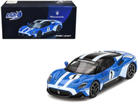 Maserati MC20 #1 Blue with White Stripes and Black Top "Maserati Performance Experience" 1/64 Diecast Model Car by BBR image 4