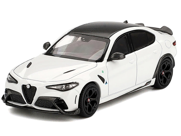 Alfa Romeo Giulia GTA White with Carbon Top 1/64 Diecast Model Car by BBR image 2