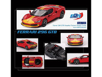 Ferrari 296 GTB Assetto Fiorano Rosso Corsa Red with Yellow Stripes 1/64 Diecast Model Car by BBR image 3