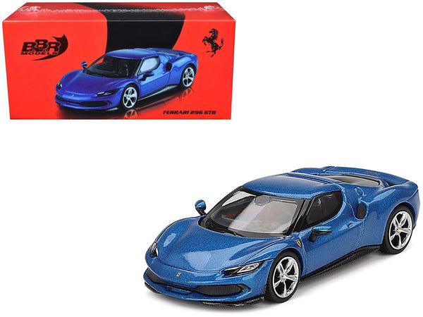 Ferrari 296 GTB Blue Corsa 1/64 Diecast Model Car by BBR