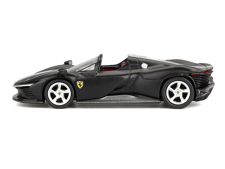 Ferrari Daytona SP3 Matt Black with White Stripes and Red Interior 1/64 Diecast Model Car by BBR image 2
