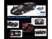 Ferrari Daytona SP3 Matt Black with White Stripes and Red Interior 1/64 Diecast Model Car by BBR image 4