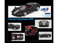 Ferrari Daytona SP3 Matt Black with White Stripes and Red Interior 1/64 Diecast Model Car by BBR image 4