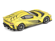Ferrari 812 Competizione Matt Yellow with Graphics and Yellow Interior "Tailor Made" 1/64 Diecast Model Car by BBR image 3