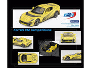 Ferrari 812 Competizione Matt Yellow with Graphics and Yellow Interior "Tailor Made" 1/64 Diecast Model Car by BBR image 4