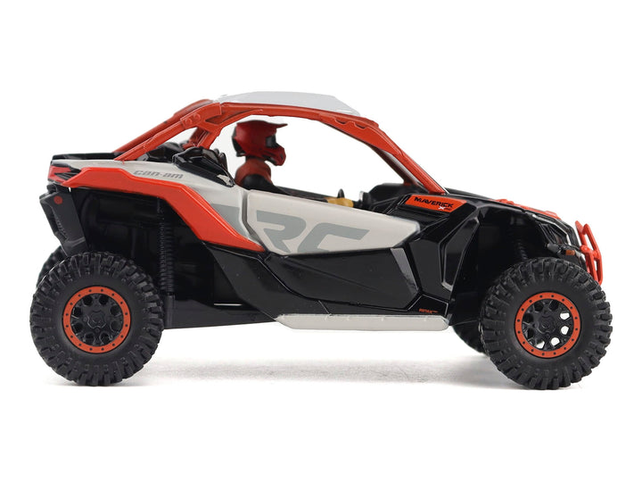 Can-Am Maverick X3 X RS Turbo RR Chalk Gray and Magma Red with Driver Figure 1/32 Diecast Model by BRP Models image 2