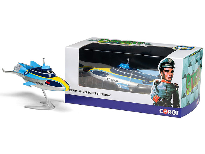Stingray Submarine Blue and Silver with Yellow Stripes "Gerry Anderson's Stingray" (1964) TV Series Diecast Model by Corgi image 2