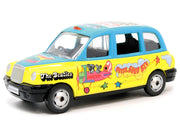 The Beatles London Taxi RHD (Right Hand Drive) "Hello Goodbye" Blue and Yellow with Graphics Diecast Model by Corgi image 2