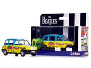 The Beatles London Taxi RHD (Right Hand Drive) "Hello Goodbye" Blue and Yellow with Graphics Diecast Model by Corgi image 3