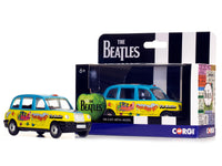The Beatles London Taxi RHD (Right Hand Drive) "Hello Goodbye" Blue and Yellow with Graphics Diecast Model by Corgi image 3