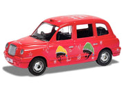 The Beatles London Taxi RHD (Right Hand Drive) "Christmas Taxi" Red with Graphics Diecast Model by Corgi image 2